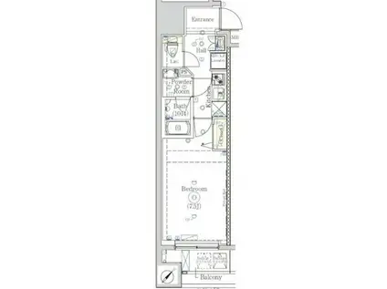ハイズコンフロントヨコハマベイ(1K/2階)の間取り写真