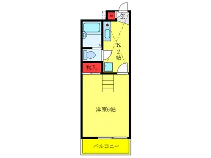 レオパレスボヌール(1K/1階)の間取り写真