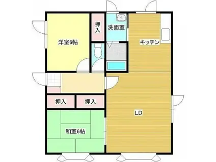 ピュアメゾン明野新町(2LDK/2階)の間取り写真