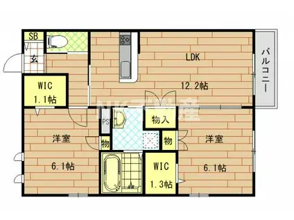 メゾンルミエール(2LDK/1階)の間取り写真