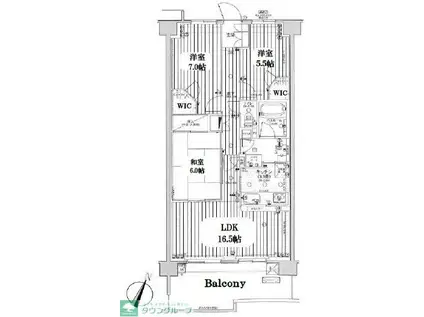 日神パレステージ籠原(3LDK/2階)の間取り写真