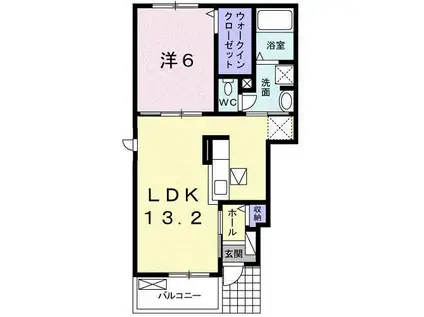 シンセリティ エムII A(1LDK/1階)の間取り写真