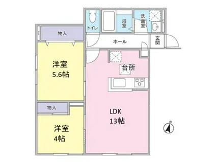 蓮田AP(2LDK/1階)の間取り写真