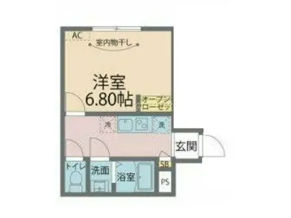 カインドネス武蔵浦和II(1K/2階)の間取り写真