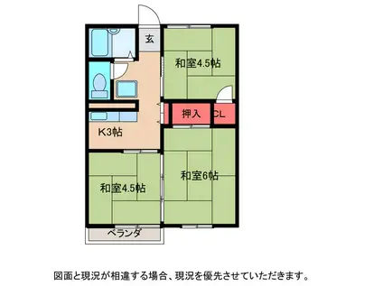 コーポタニ(3K/1階)の間取り写真