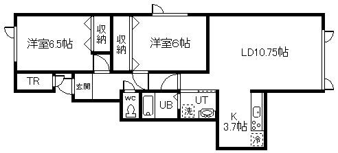 NKカムイ(2LDK/2階)の間取り写真
