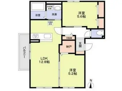 ハイムオオトリ(2SLDK/1階)の間取り写真