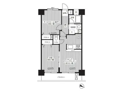 プラン・デスポワール(1SLDK/2階)の間取り写真