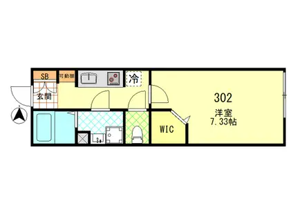 CFジオーレ殿町(1K/3階)の間取り写真