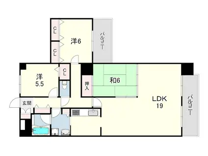 ライオンズマンション北鈴蘭台第二(3LDK/11階)の間取り写真