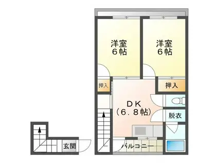 桜が丘テラス(2DK/2階)の間取り写真