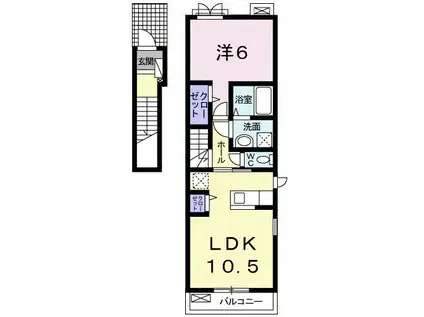 アルドールA(1LDK/2階)の間取り写真