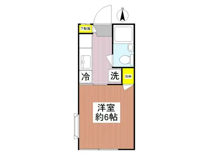 コーポなぎさ(1K/2階)の間取り写真