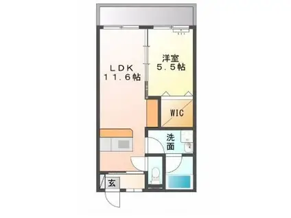 WING III(1LDK/2階)の間取り写真