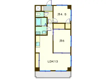 パ-ル・ホ-ムズ(2LDK/1階)の間取り写真