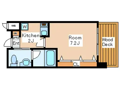 W.O.B. ROKKOUMICHI(1K/7階)の間取り写真