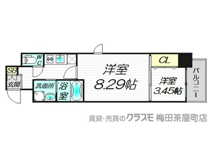CAVANA本町(1LDK/6階)の間取り写真