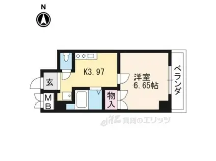 ボンネール葵(1K/3階)の間取り写真