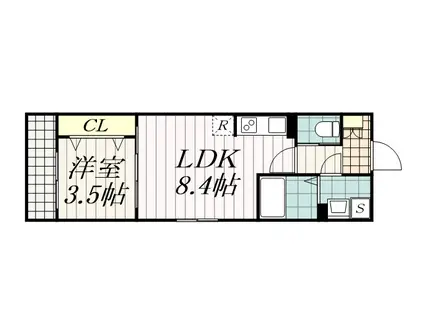 メゾン・ド・PLUM蘇我(1LDK/1階)の間取り写真