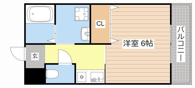 エイムシオン(1K/1階)の間取り写真