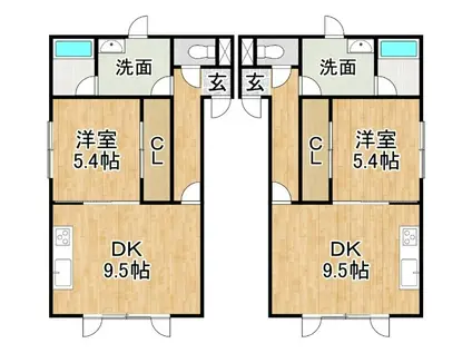 PEACE(1DK/2階)の間取り写真