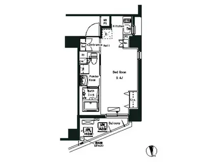 パークアクシス横浜井土ヶ谷(ワンルーム/5階)の間取り写真