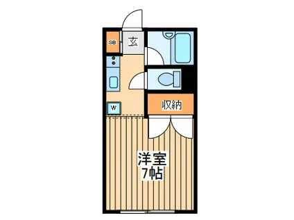 カーサハラ(1K/2階)の間取り写真
