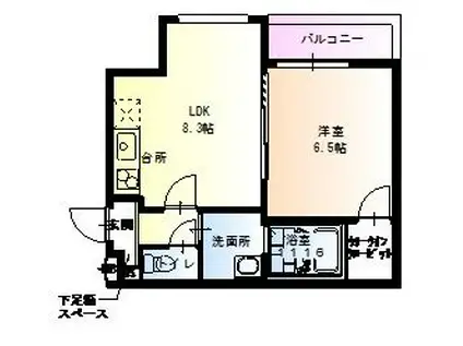 フジパレス西本町II番館(1LDK/1階)の間取り写真