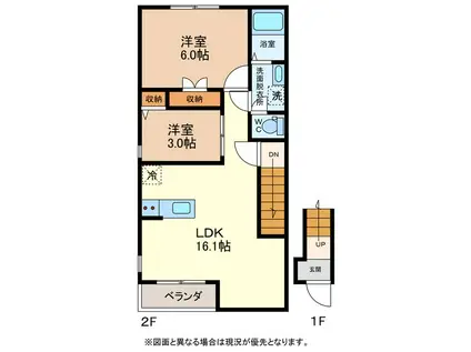 LA TOUR NET. HUIT(2LDK/2階)の間取り写真