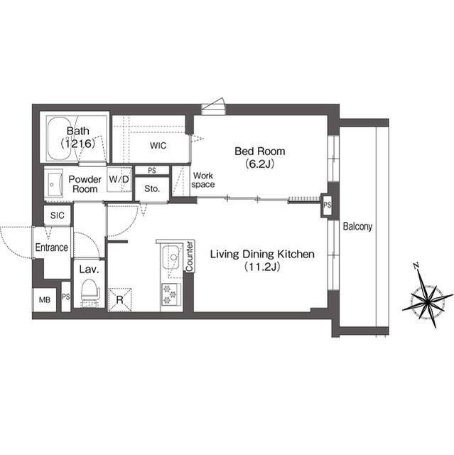 アイフラット方南町(1LDK/2階)の間取り写真