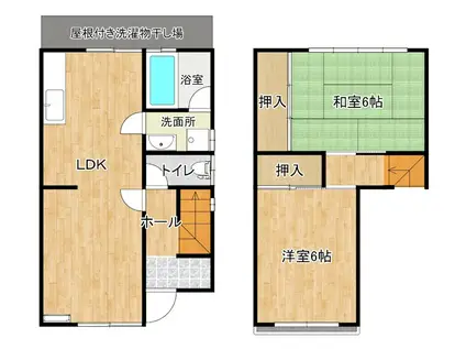 社家地ハイツ(2LDK/1階)の間取り写真