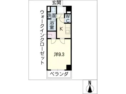 MARK CREA(1K/3階)の間取り写真