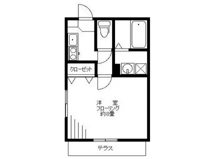 HILL SIDE WALK(1K/1階)の間取り写真