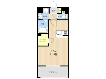 LIBTH熊本駅東(ワンルーム/12階)の間取り写真