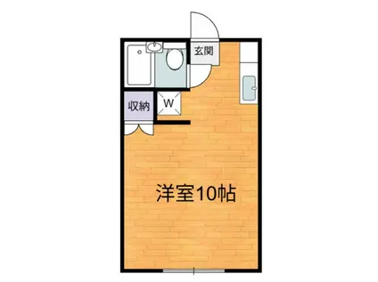サンハイツ(ワンルーム/2階)の間取り写真