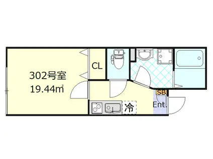ルノンフォレスト羽田(1K/3階)の間取り写真