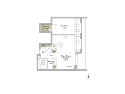 ソフィア新宿(1LDK/1階)の間取り写真