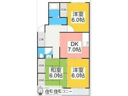 グリーンヒル高根(3DK/3階)の間取り写真