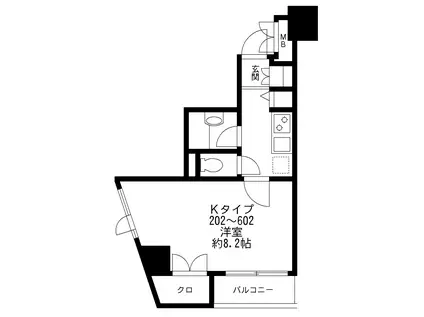 プライムアーバン番町(1K/3階)の間取り写真
