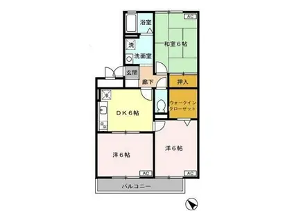 シャネルI&S(3DK/2階)の間取り写真