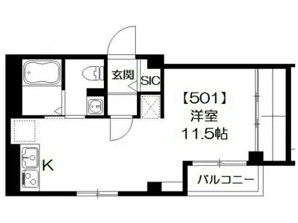 都営新宿線 西大島駅 徒歩3分 5階建 築8年(ワンルーム/5階)の間取り写真