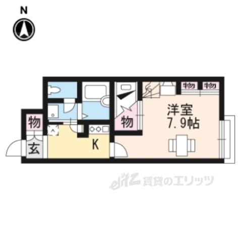 レオパレスNEO田辺(1K/1階)の間取り写真