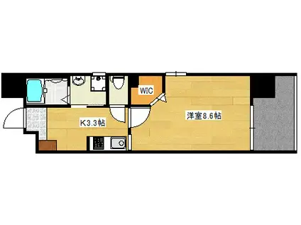 グランリエール(1K/4階)の間取り写真