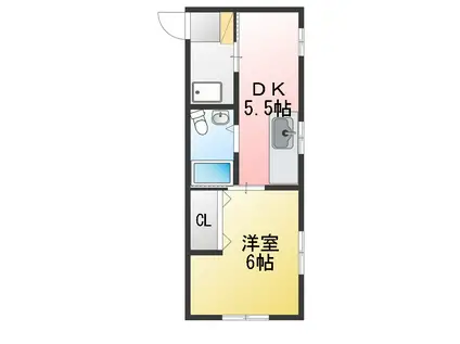 ヨシノコーポ(1DK/3階)の間取り写真