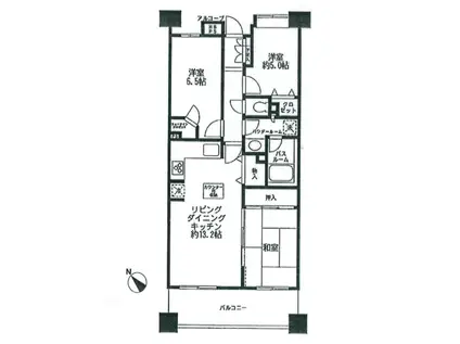 ライオンズマンションセントワーフ横浜(3LDK/2階)の間取り写真