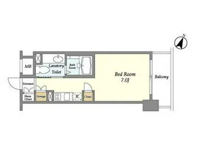 リエトコート元赤坂(1K/6階)の間取り写真