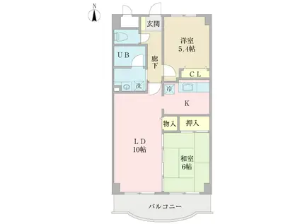 ナスキー(2LDK/5階)の間取り写真