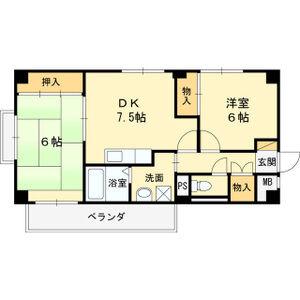 エスポワール(2DK/7階)の間取り写真