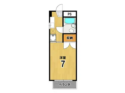 北白川ベリタス(1K/2階)の間取り写真