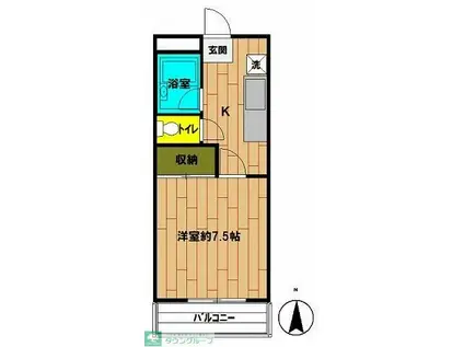 メゾンアイニー(1K/2階)の間取り写真